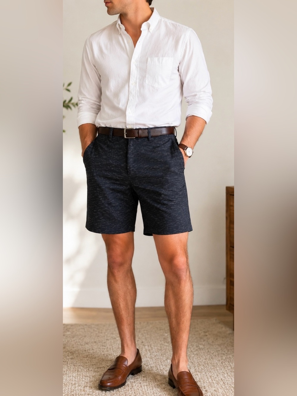 PGA TOUR Navy Performance Golf Shorts Men’s 32 Stretch Flat Front